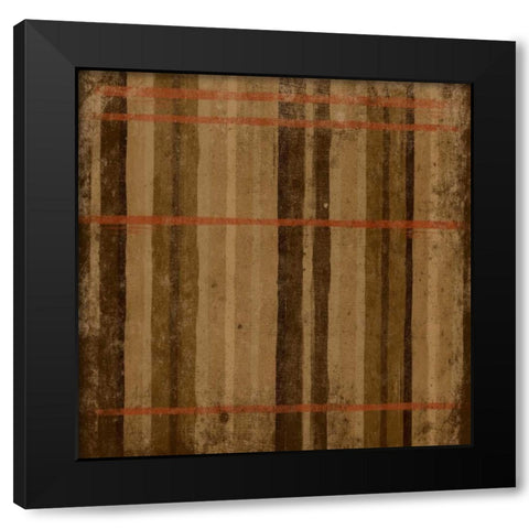 Burnt orange Stripes Black Modern Wood Framed Art Print by Grey, Jace