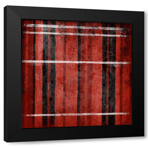 RED Stripes Black Modern Wood Framed Art Print by Grey, Jace