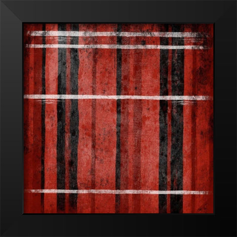 RED Stripes Black Modern Wood Framed Art Print by Grey, Jace