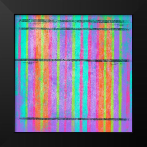 Glow Stripes Mate Black Modern Wood Framed Art Print by Grey, Jace