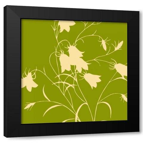 Simle floral 1 Black Modern Wood Framed Art Print by Grey, Jace