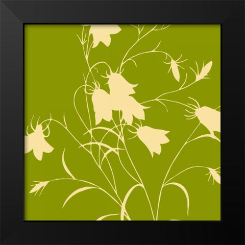 Simle floral 1 Black Modern Wood Framed Art Print by Grey, Jace