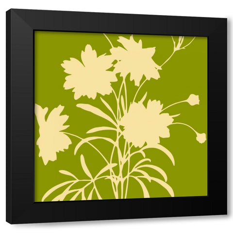Simle floral 2 Black Modern Wood Framed Art Print with Double Matting by Grey, Jace