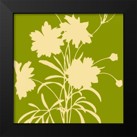 Simle floral 2 Black Modern Wood Framed Art Print by Grey, Jace