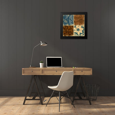 Pattern Black Modern Wood Framed Art Print by Grey, Jace
