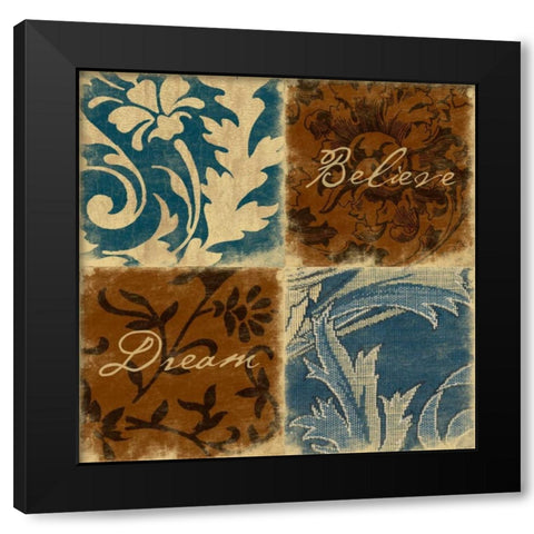 Pattern 2 Black Modern Wood Framed Art Print by Grey, Jace