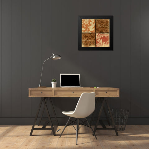 Pattern 2 Black Modern Wood Framed Art Print by Grey, Jace