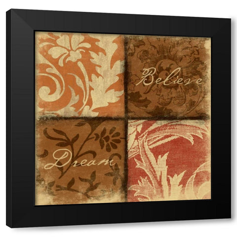 Pattern 2 Black Modern Wood Framed Art Print by Grey, Jace