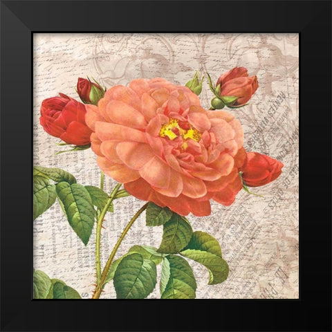 flowers Black Modern Wood Framed Art Print by Grey, Jace