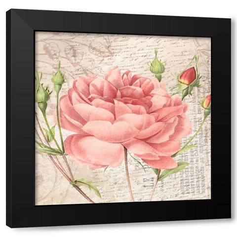 flowers Black Modern Wood Framed Art Print by Grey, Jace