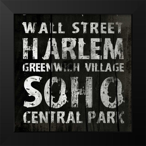 NEW YORK2 Black Modern Wood Framed Art Print by Grey, Jace