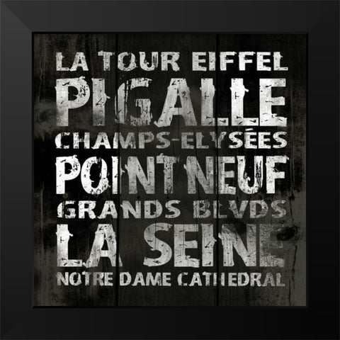 PARIS 2 Black Modern Wood Framed Art Print by Grey, Jace