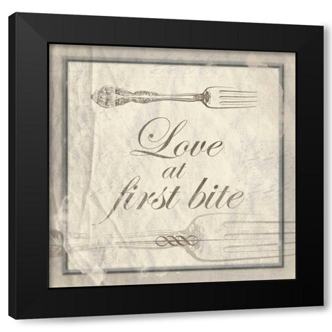 LOVE AT FIRST BITE Black Modern Wood Framed Art Print with Double Matting by Grey, Jace
