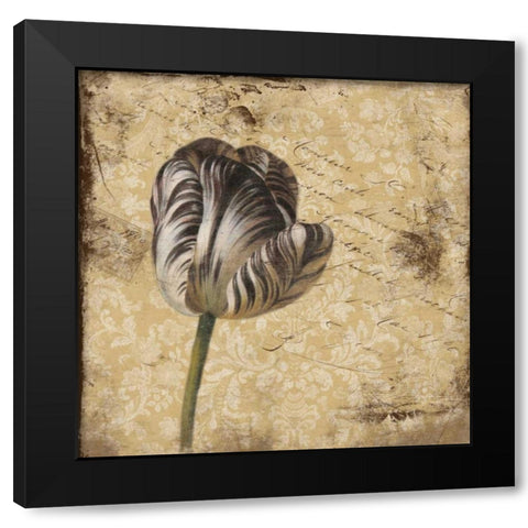 flower1 Black Modern Wood Framed Art Print by Grey, Jace