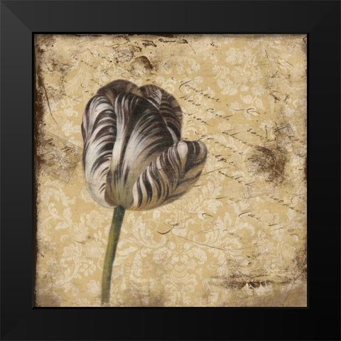 flower1 Black Modern Wood Framed Art Print by Grey, Jace