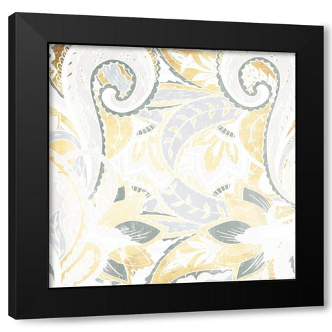 Gold Silver Flourish Black Modern Wood Framed Art Print with Double Matting by Grey, Jace