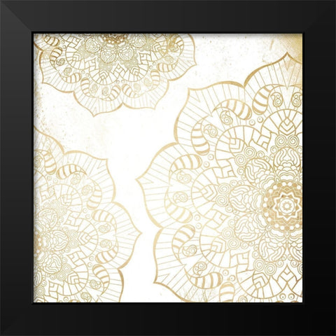 Gold Mandala Black Modern Wood Framed Art Print by Grey, Jace