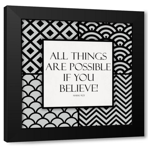 If You Believe Black Modern Wood Framed Art Print with Double Matting by Grey, Jace