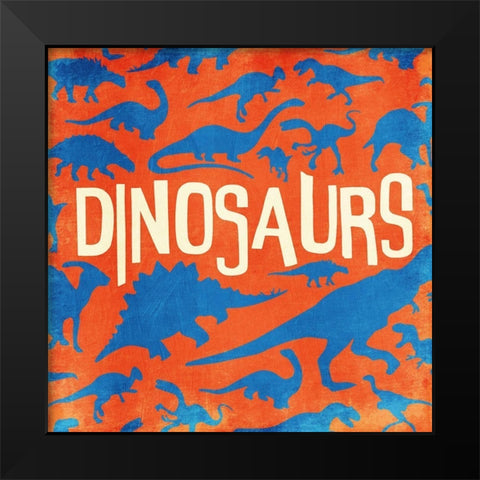 Dino Black Modern Wood Framed Art Print by Grey, Jace