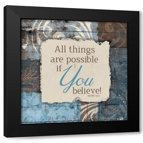 All Things Black Modern Wood Framed Art Print with Double Matting by Grey, Jace