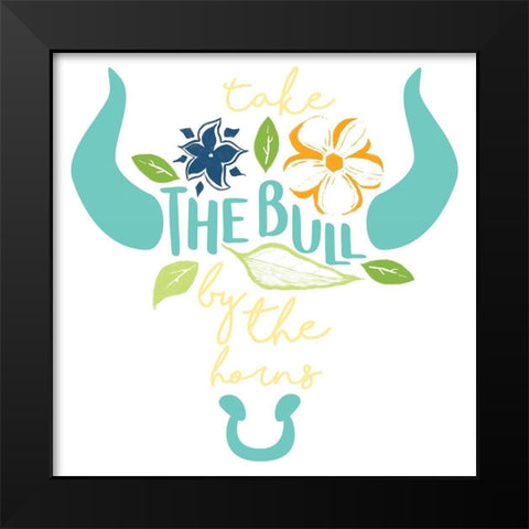 The Bull Black Modern Wood Framed Art Print by Grey, Jace
