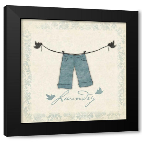 Laundry pants Black Modern Wood Framed Art Print by Grey, Jace