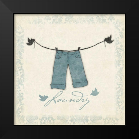 Laundry pants Black Modern Wood Framed Art Print by Grey, Jace