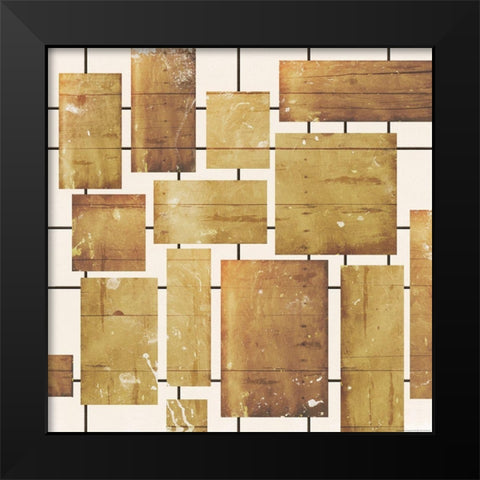 Wood Blocks Black Modern Wood Framed Art Print by Grey, Jace