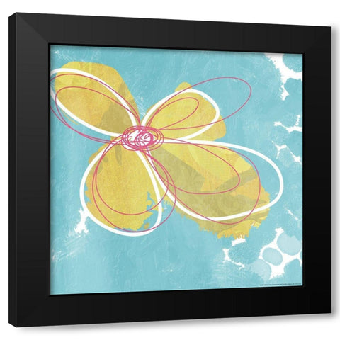 Summer Scribble Black Modern Wood Framed Art Print with Double Matting by Grey, Jace