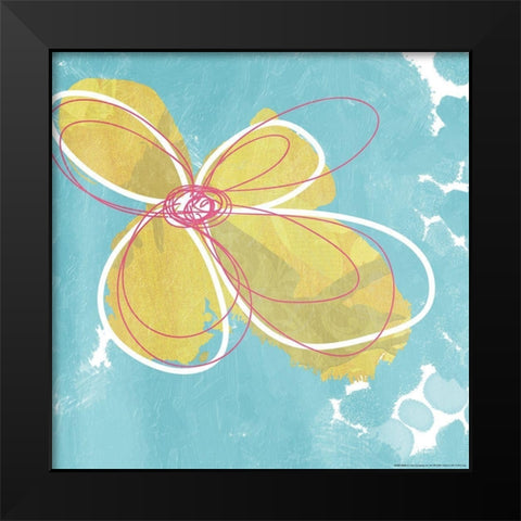 Summer Scribble Black Modern Wood Framed Art Print by Grey, Jace