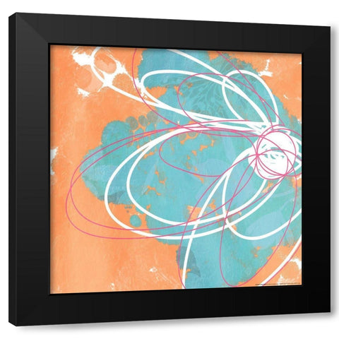Summer Scribble Two Black Modern Wood Framed Art Print with Double Matting by Grey, Jace