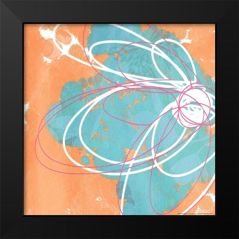 Summer Scribble Two Black Modern Wood Framed Art Print by Grey, Jace