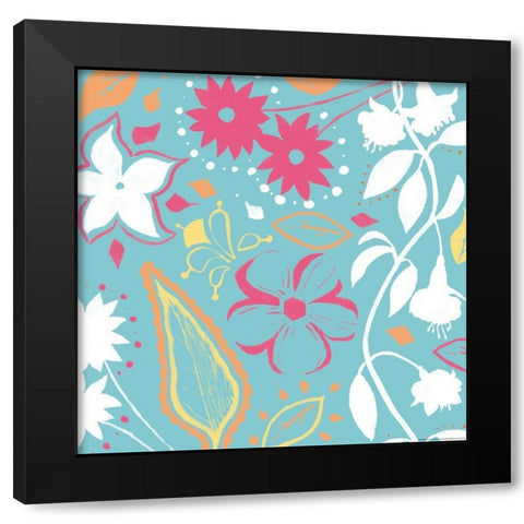 Sum Flowers Black Modern Wood Framed Art Print with Double Matting by Grey, Jace