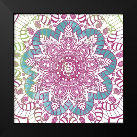 Flower Mandala Pop Black Modern Wood Framed Art Print by Grey, Jace