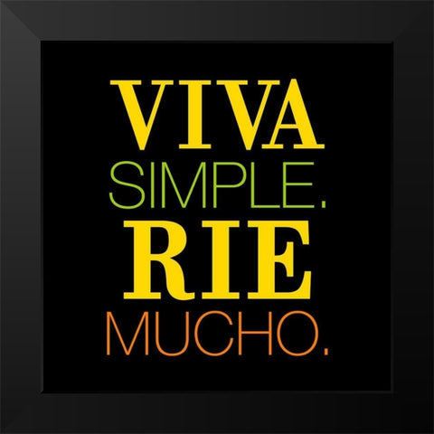 Viva Rie Black Modern Wood Framed Art Print by Grey, Jace