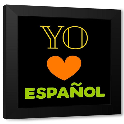 Love Espanol Black Modern Wood Framed Art Print by Grey, Jace