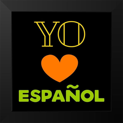 Love Espanol Black Modern Wood Framed Art Print by Grey, Jace