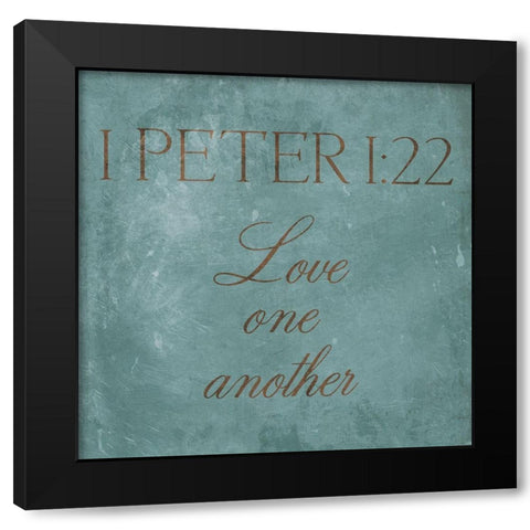 Love One Another Black Modern Wood Framed Art Print with Double Matting by Grey, Jace