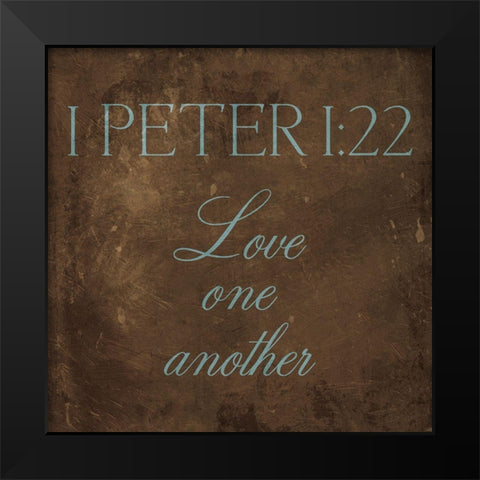Love One Another Brown Black Modern Wood Framed Art Print by Grey, Jace
