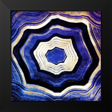Agate rings Purple Blue Black Modern Wood Framed Art Print by Grey, Jace