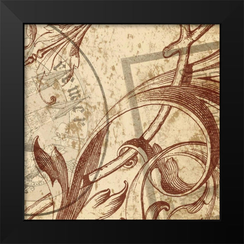 Pattern 2 Black Modern Wood Framed Art Print by Grey, Jace