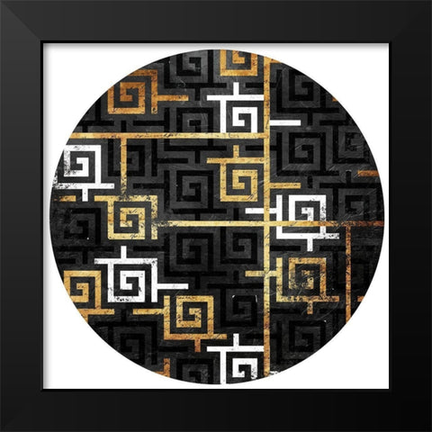 Interlock Two Circle Black Modern Wood Framed Art Print by Grey, Jace