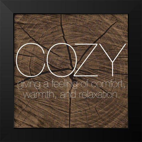 COZY Black Modern Wood Framed Art Print by Grey, Jace