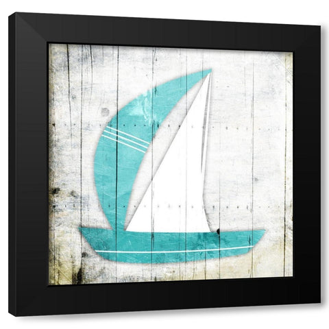 Sail Boat Black Modern Wood Framed Art Print by Grey, Jace