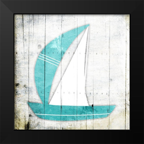 Sail Boat Black Modern Wood Framed Art Print by Grey, Jace