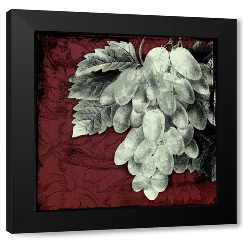 Grapes Black Modern Wood Framed Art Print by Grey, Jace