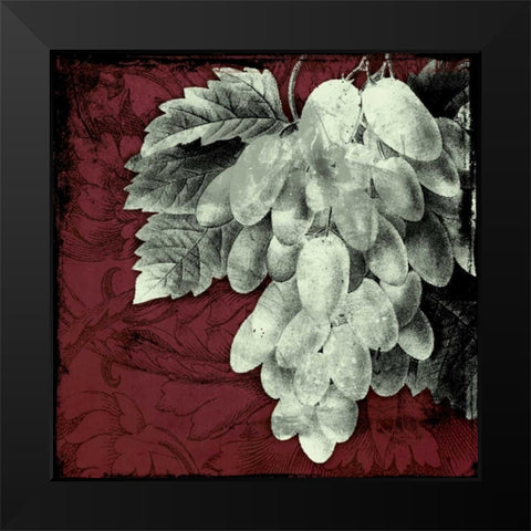 Grapes Black Modern Wood Framed Art Print by Grey, Jace