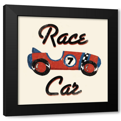Race Car Black Modern Wood Framed Art Print with Double Matting by Grey, Jace