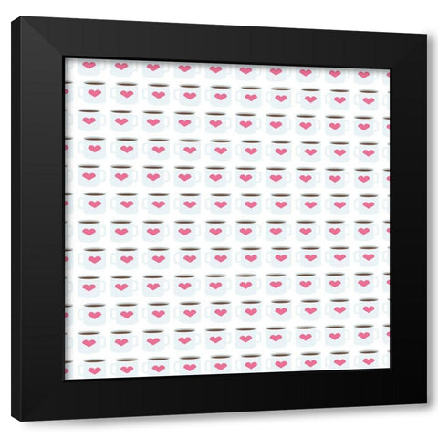 Heart Coffee Black Modern Wood Framed Art Print with Double Matting by Grey, Jace