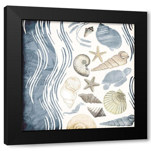 Coastal Waves Black Modern Wood Framed Art Print with Double Matting by Grey, Jace